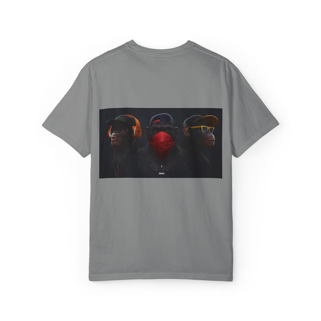 Triple Monkey Portrait T-Shirt — Stylish Primate Graphic Tee