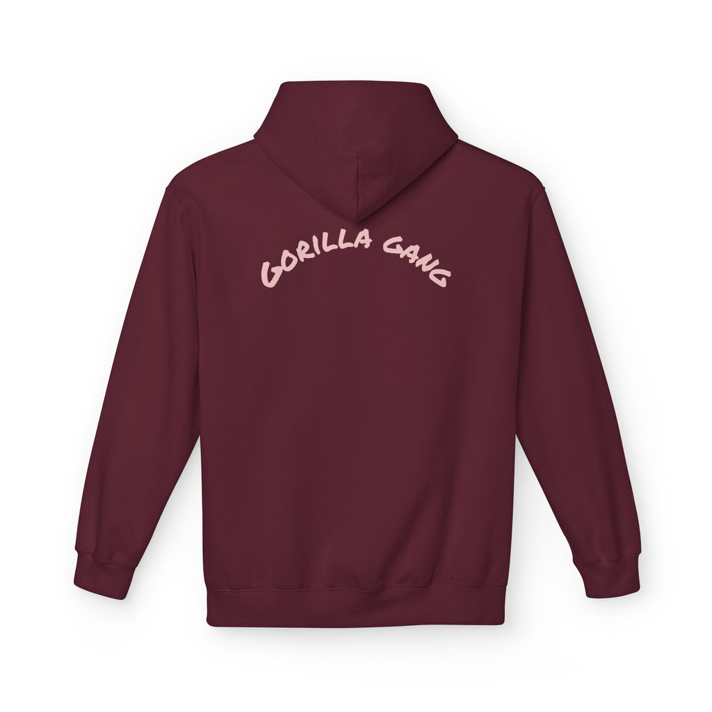 Cute Pink Gorilla Hoodie — "Gorilla Gang" Graphic Pullover