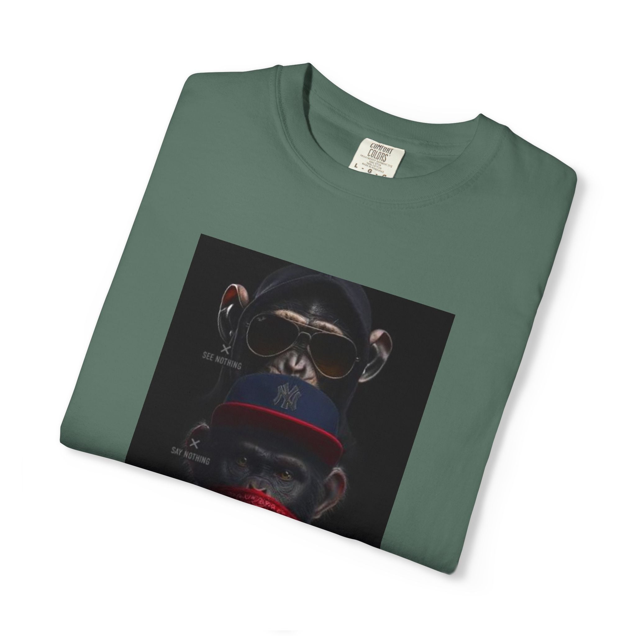 Triple Monkey Portrait T-Shirt — Stylish Primate Graphic Tee