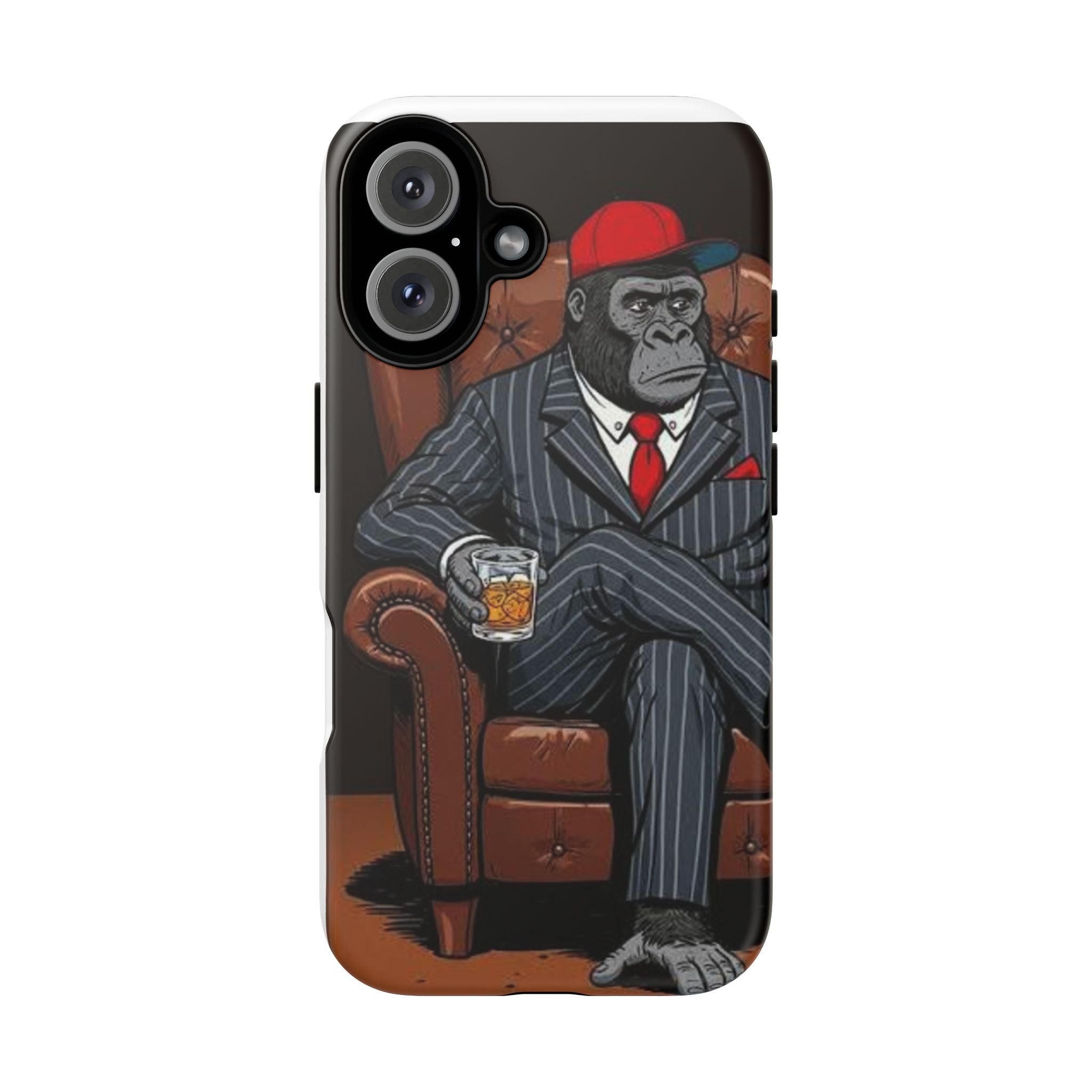 Gorilla Gentleman Phone Case — Dapper Ape with Whiskey Graphic