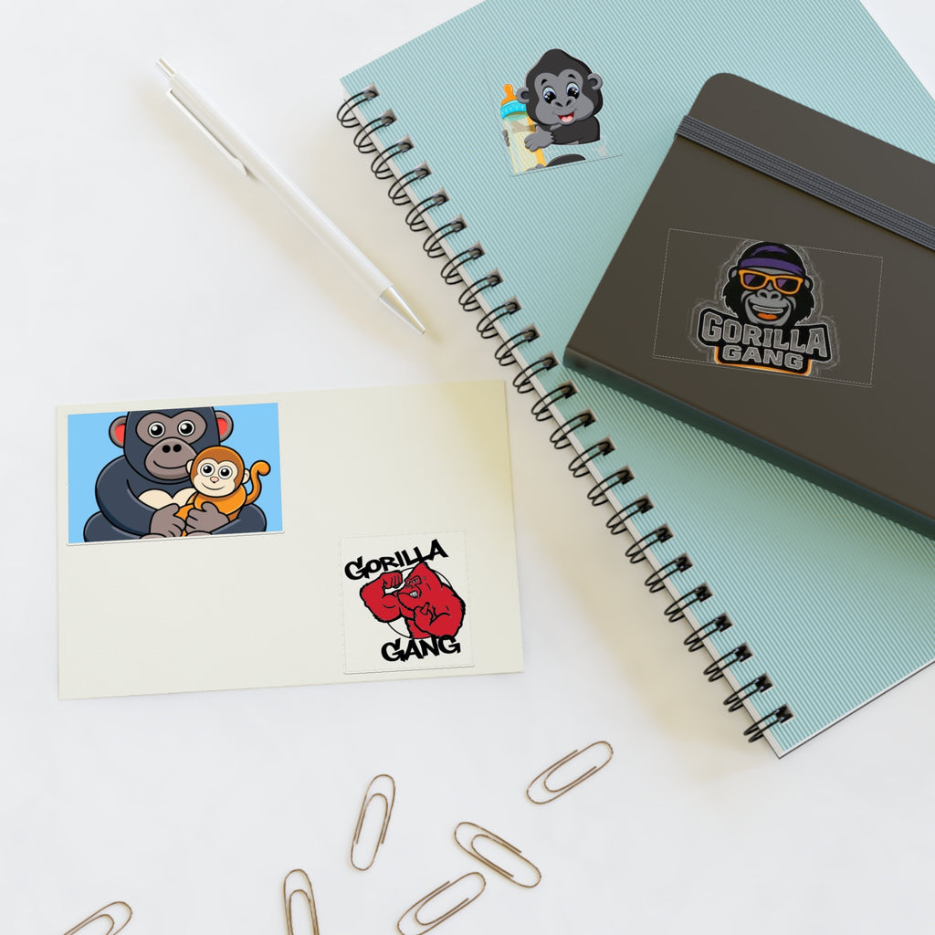 Gorilla Sticker Sheet – Cute & Retro Gorilla Gang Decals (4-Pack)