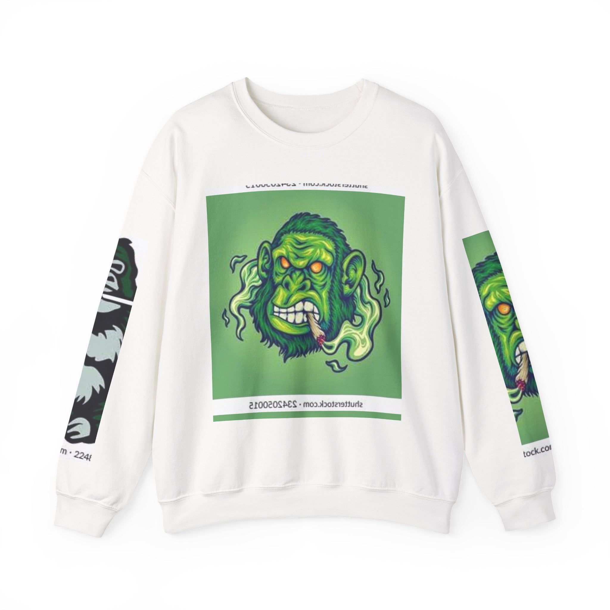 Gorilla Smoke Crewneck Sweatshirt — Green Monster Graphic