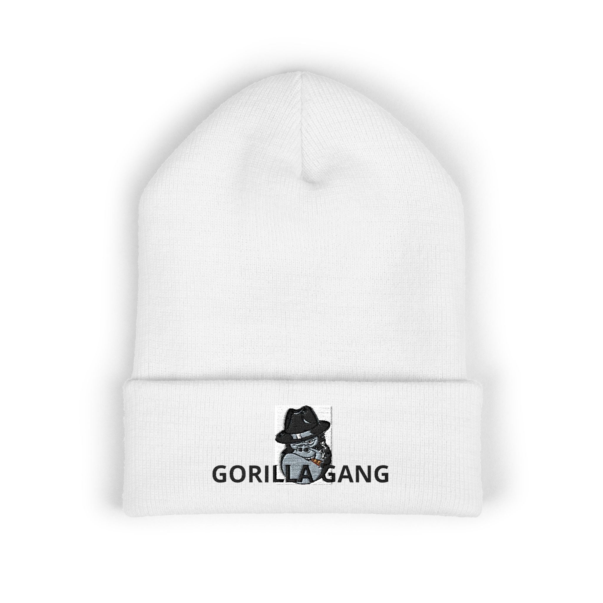 Embroidered Snowman Cuffed Beanie — Cozy Winter Hat