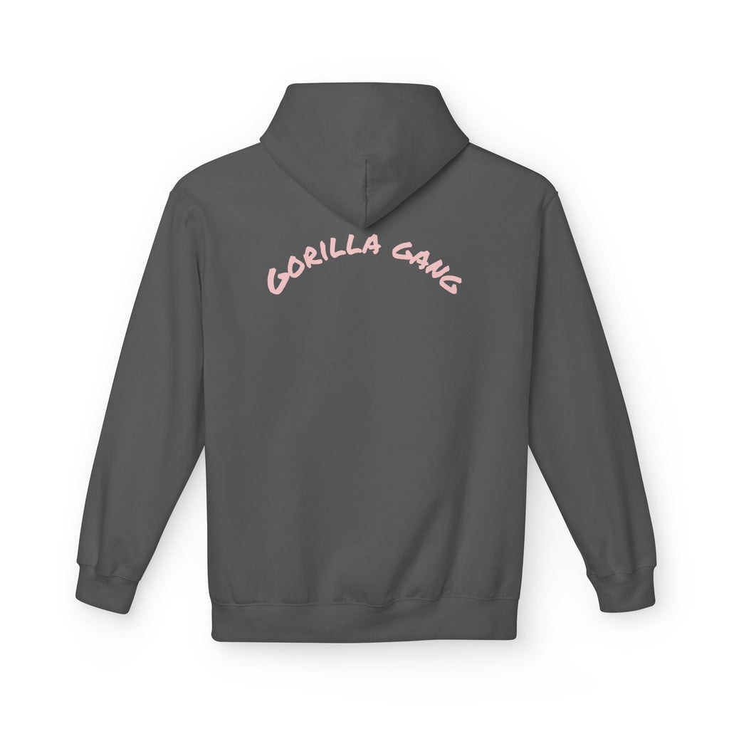 Cute Pink Gorilla Hoodie — "Gorilla Gang" Graphic Pullover