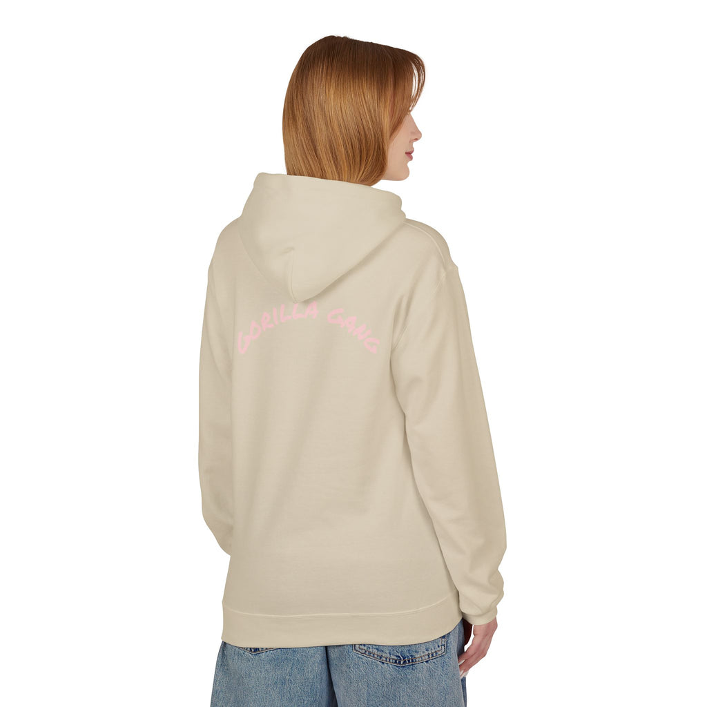 Cute Pink Gorilla Hoodie — "Gorilla Gang" Graphic Pullover
