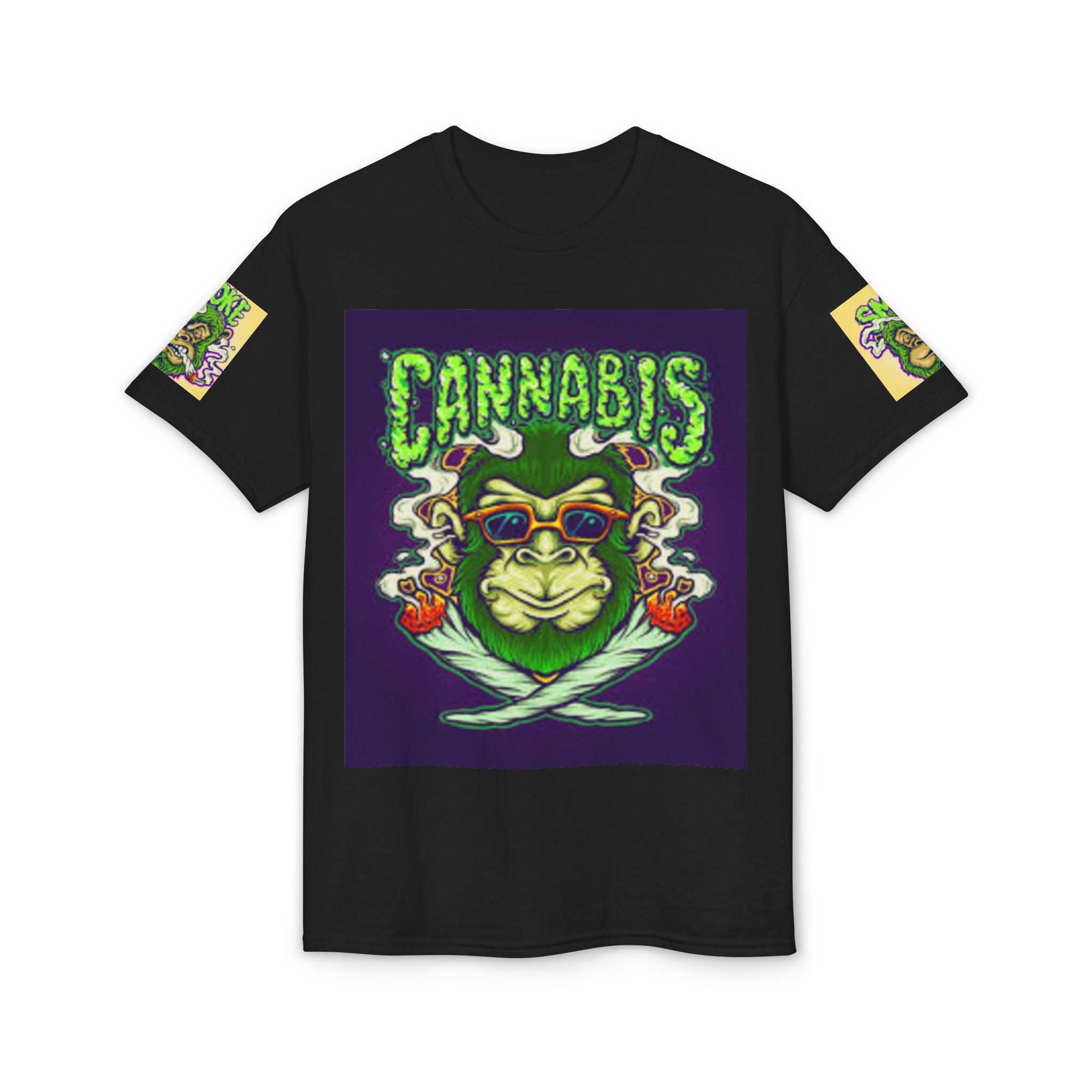 Cannabis Monkey T-Shirt — Retro Smoky Gorilla Graphic Tee