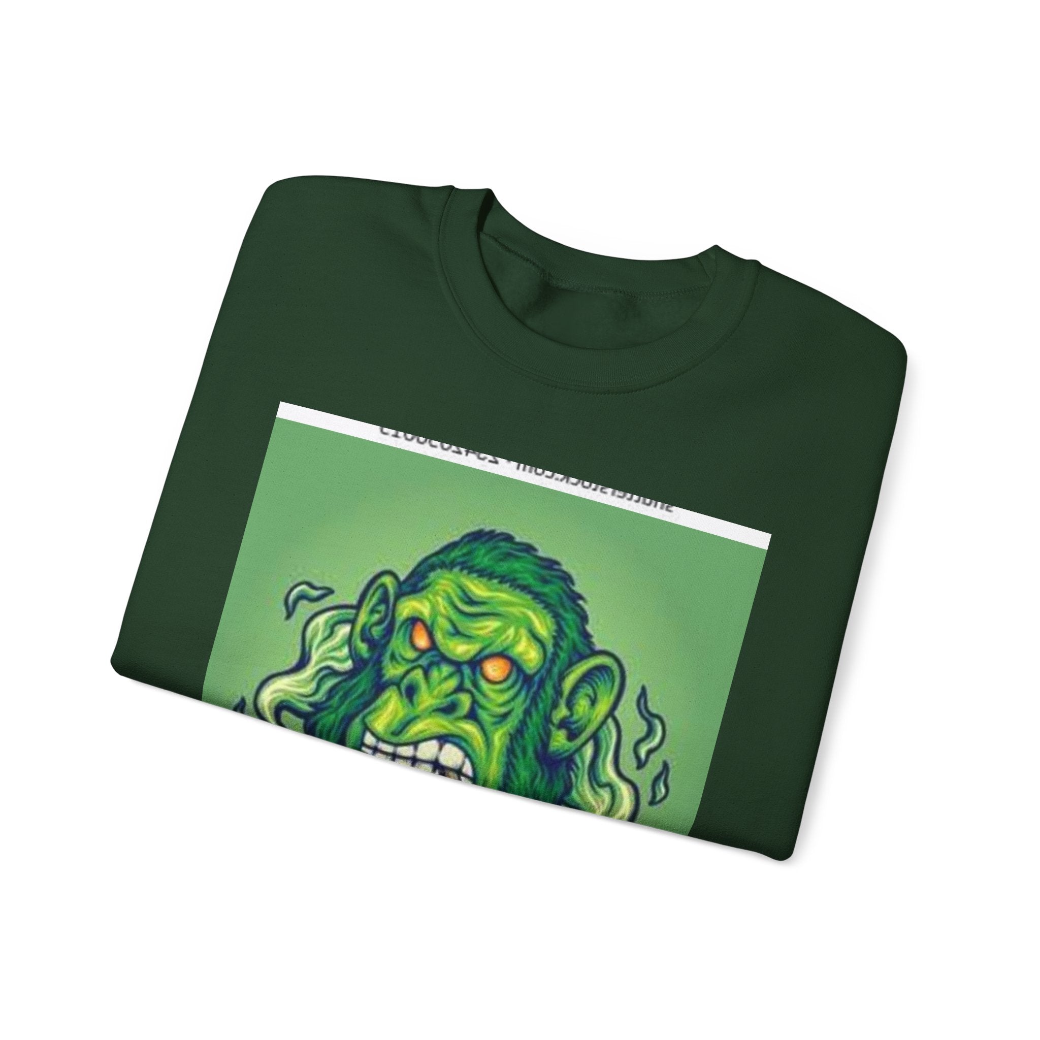 Gorilla Smoke Crewneck Sweatshirt — Green Monster Graphic