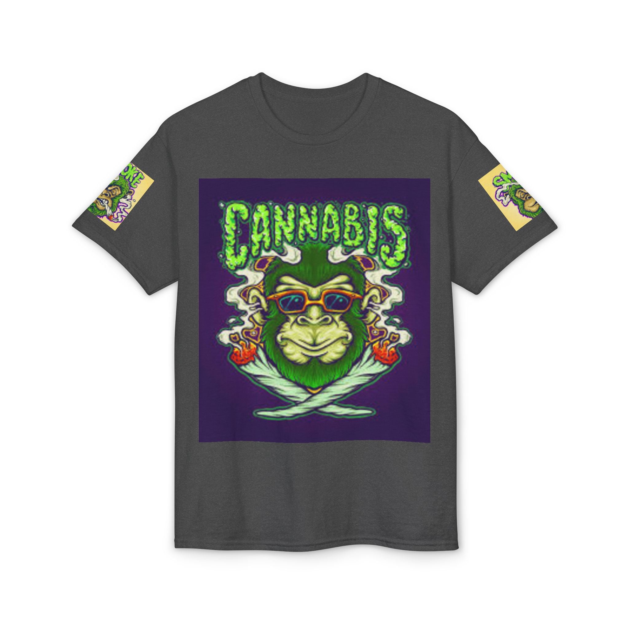Cannabis Monkey T-Shirt — Retro Smoky Gorilla Graphic Tee