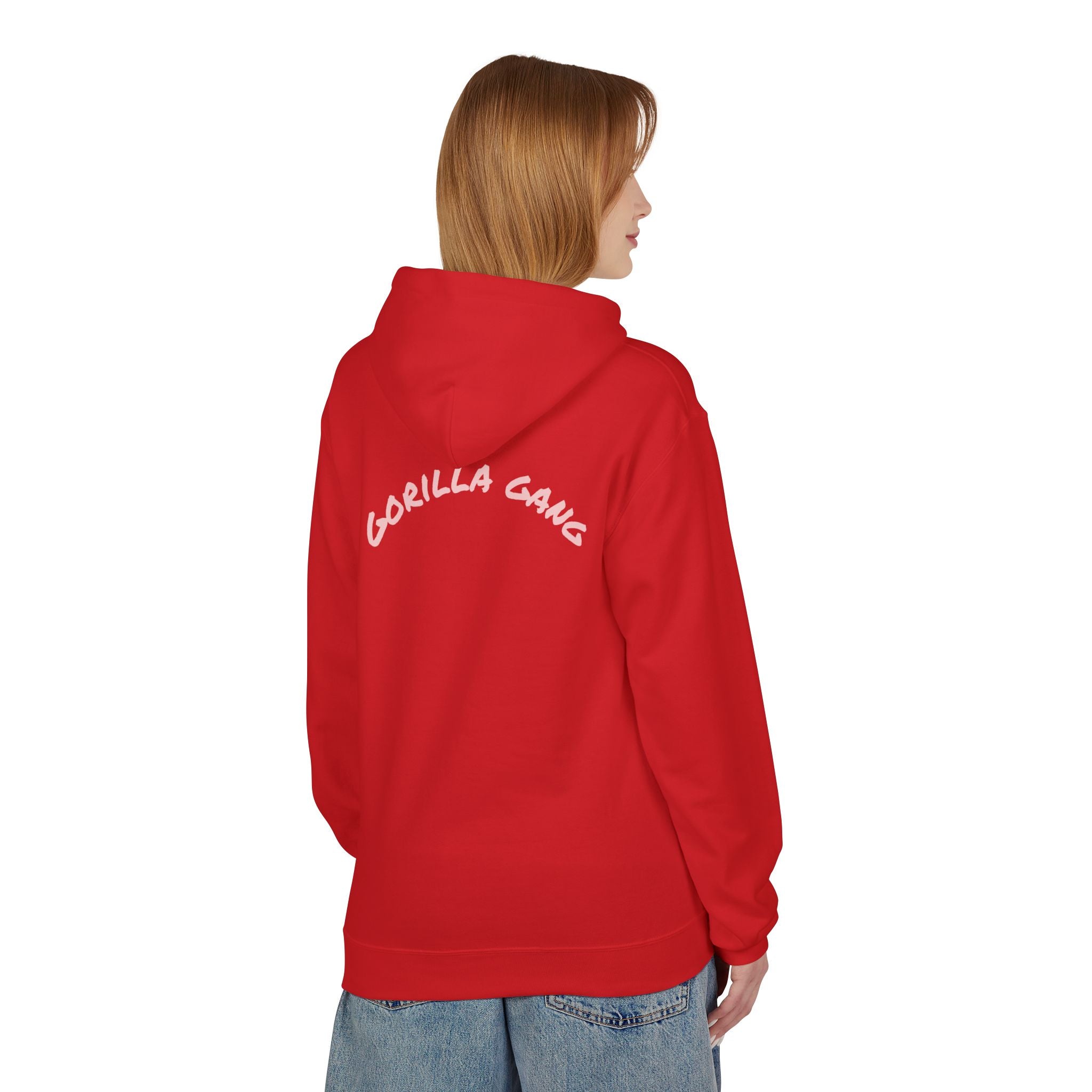 Cute Pink Gorilla Hoodie — "Gorilla Gang" Graphic Pullover