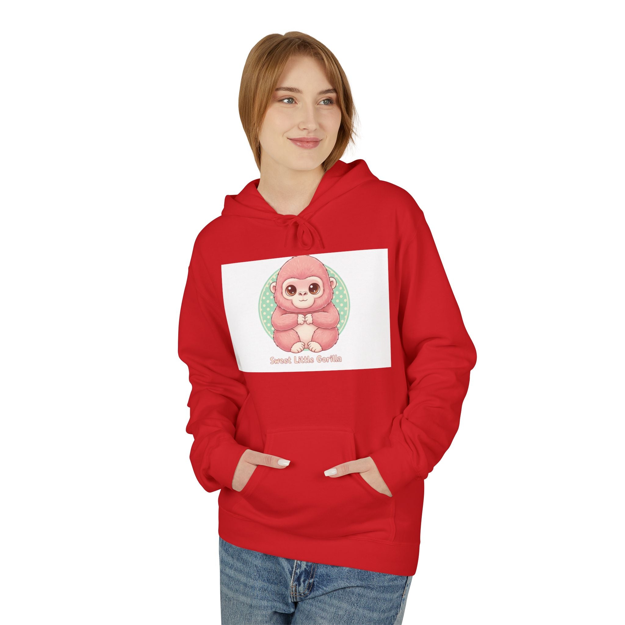 Cute Pink Gorilla Hoodie — "Gorilla Gang" Graphic Pullover