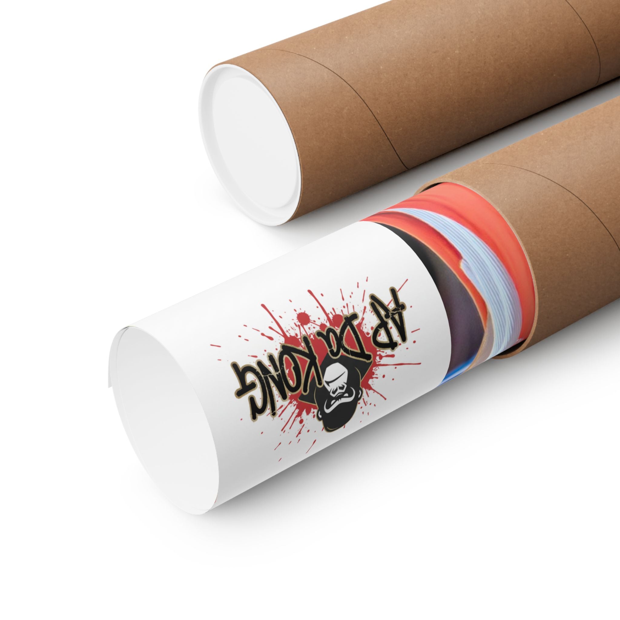 Matte Vertical Poster — Live Performer Portrait in Red Costume (Blank Polaroid Border)