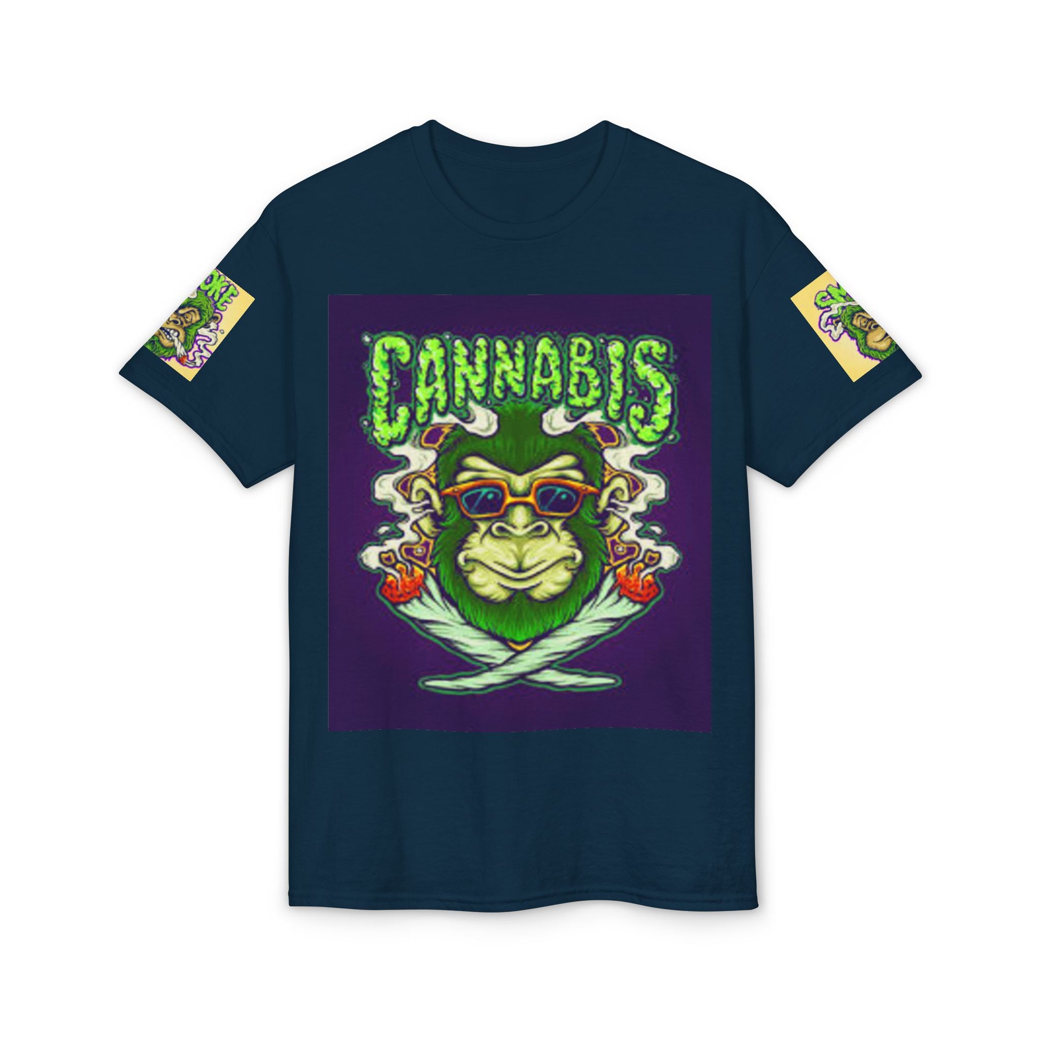 Cannabis Monkey T-Shirt — Retro Smoky Gorilla Graphic Tee