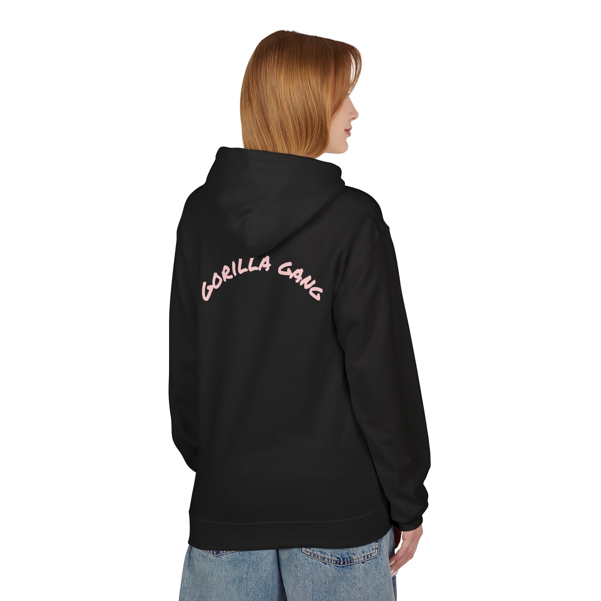 Cute Pink Gorilla Hoodie — "Gorilla Gang" Graphic Pullover