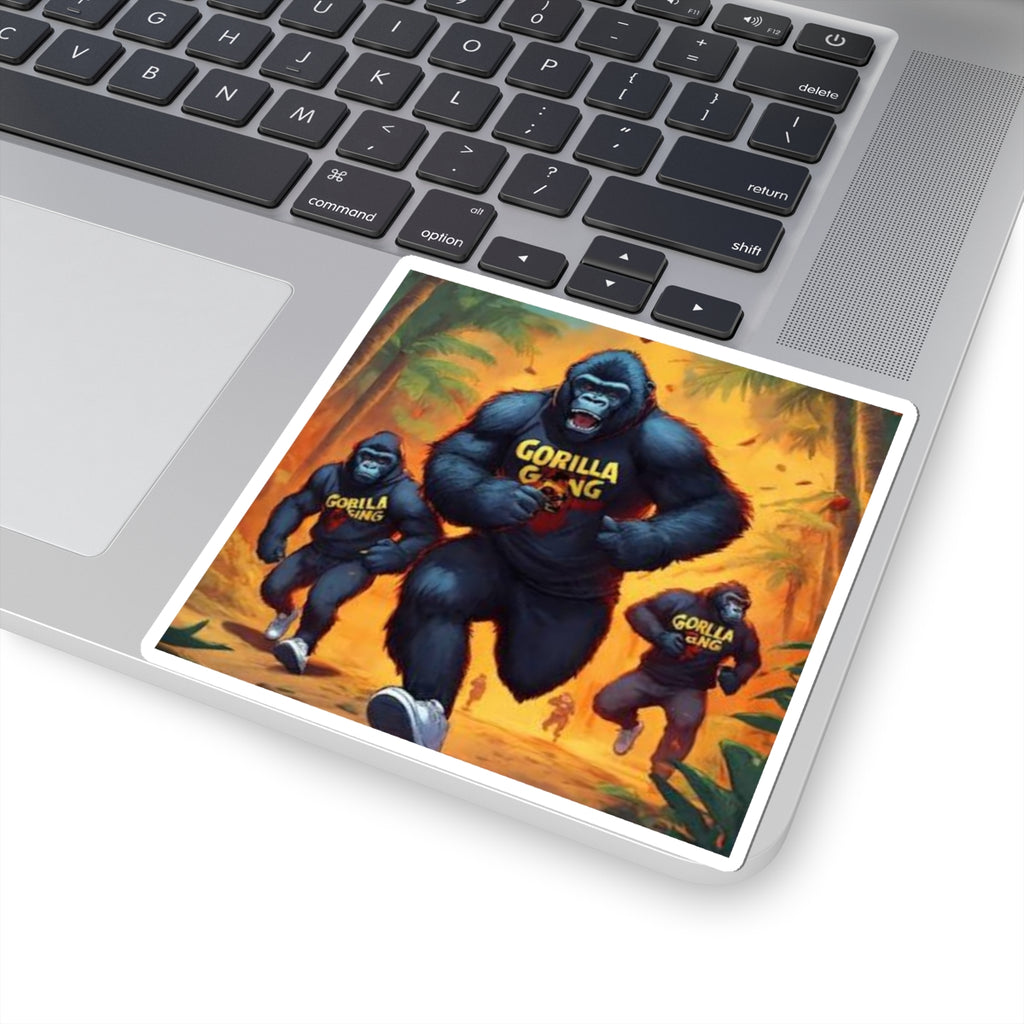 Gorilla Gang Kiss-Cut Sticker — Bold Jungle Ape Crew Decal